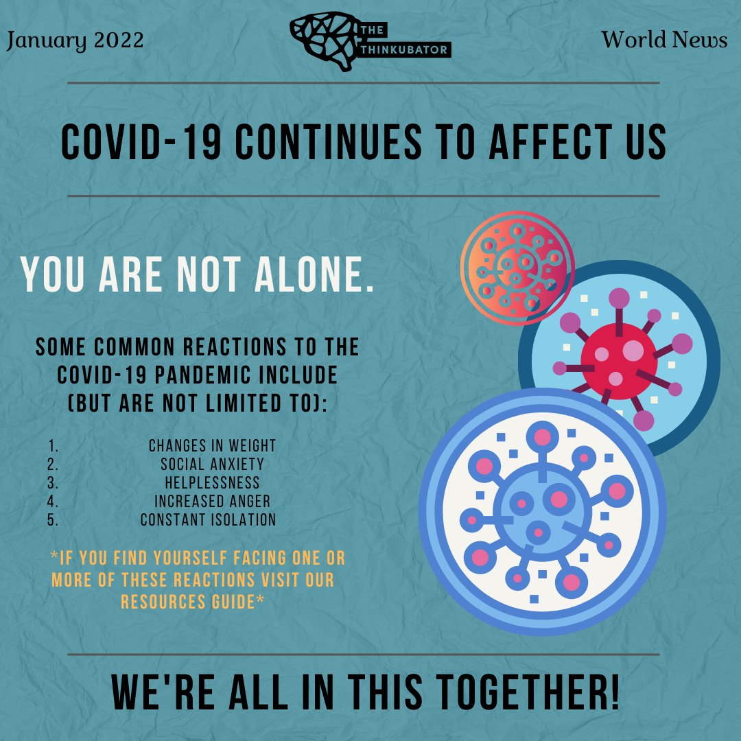 COVID-19 is still affecting everyone physically, mentally, and emotionally. Visit our community resources guide for anything you might need at ow.ly/EVqN50Hmk2l 

#BeSafe #MentalWellnessMonday #TheThinkubator