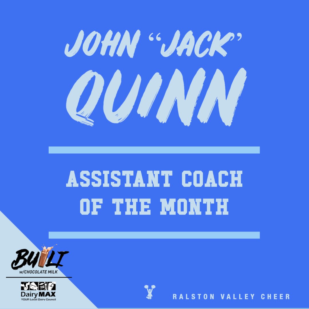 Ralston Valley cheer's John "Jack" Quinn is the <a href="/DairyMAX/">Dairy MAX</a> assistant coach of the month.