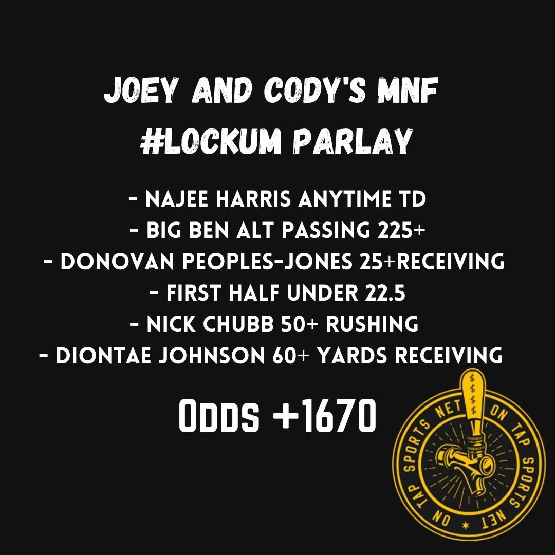 OnTapBets's tweet image. 🚨MONDAY NIGHT FOOTBALL PARLAY🚨

#LockUm while you still can. Odds on FanDuel. #OnTapBets