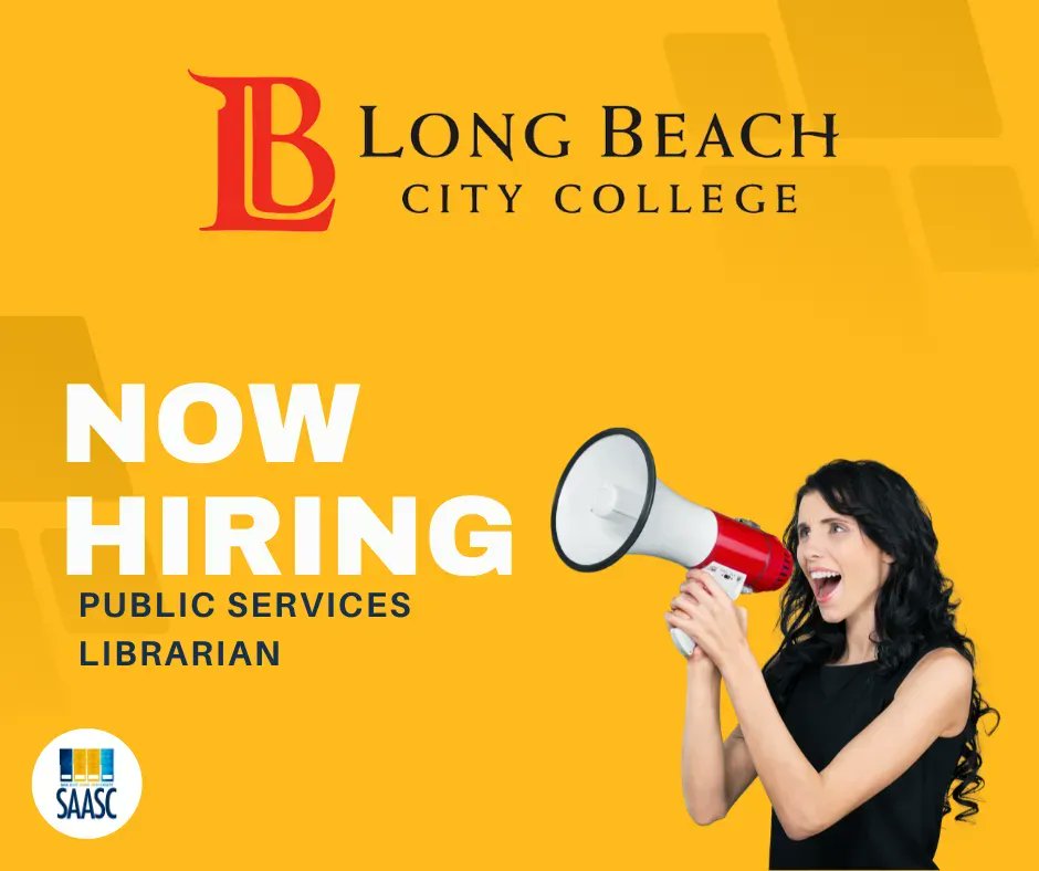 sjsu_saasc's tweet photo. Hey, December grads - this one's for you!
The @LBCityCollege Library is hiring a new Public Services Librarian π
Visit https://t.co/0FG6UgdQI9 to start your application - deadline is 1/31/22 ποΈ
#MLISGrads #SJSUSAASC #AspiringLibrarians https://t.co/wmpCVGePH7