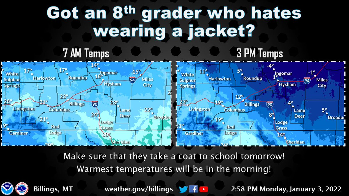 NWSBillings's tweet photo. You all read the post and immediately thought of someone, didn't you? 😉
#fallingtemps #mtwx #wywx https://t.co/S7MbSF5DEb