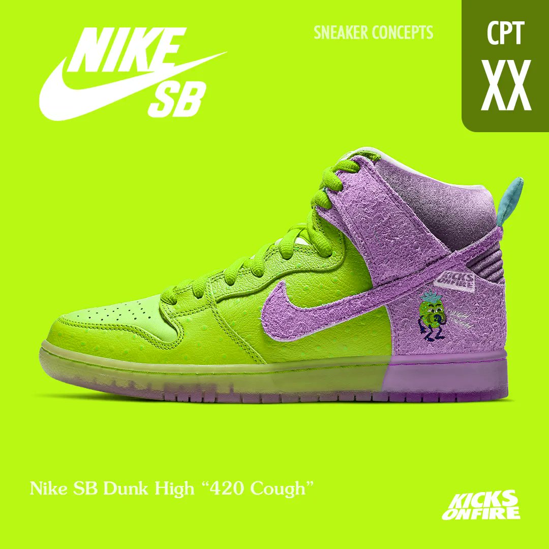 KicksOnFire on Twitter: "SNEAKER CONCEPTS: Nike SB Dunk High “420 Cough” 🍄 https://t.co/cM2vE4PSGk" Twitter