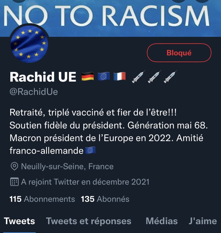 SouriceauParis's tweet photo. Faux compte de soutien #Macron2022

 Un indice pour reconnaître ces faux 

➡️ date création 12/21

Les #Z derrière tout ça ! 
#extremedroite 
Les #BotsRusses en embuscade ! https://t.co/gevL07mdmI