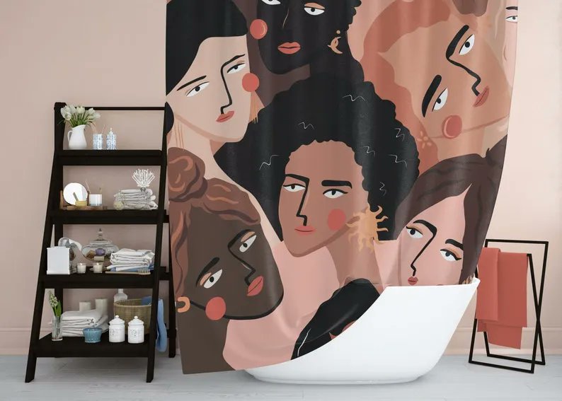 Wakaleka's tweet photo. Abstract Women Faces Shower Curtain Set. Bold Multicultural | Etsy https://t.co/YLbkqU21hn https://t.co/m6uNWPrECS