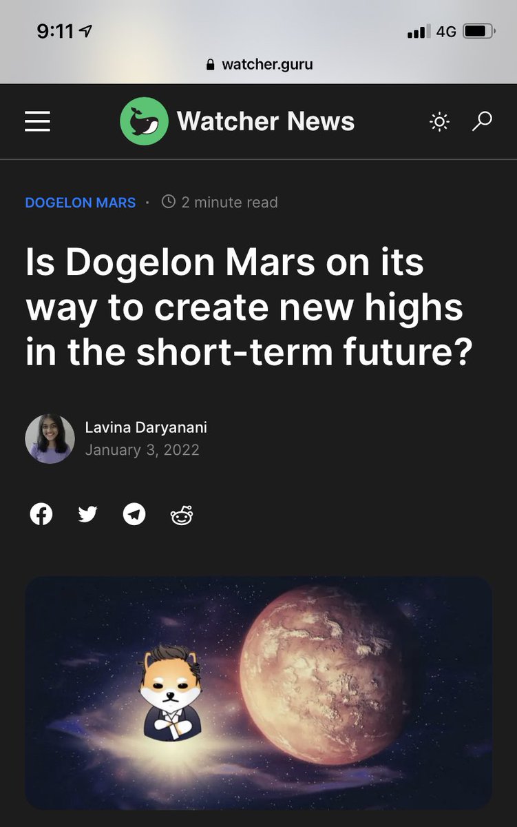 dogelonmars_a's tweet photo. Dogelon Mars, more commonly known by its ticker version ELON, has already managed to create a niche for itself in the meme-coin universe. With a market cap of over $885 million, this coin has already sealed the third spot on CMC’s meme-list.
#dogelonmars #dogelon #elon #mars https://t.co/c71JAykCOF