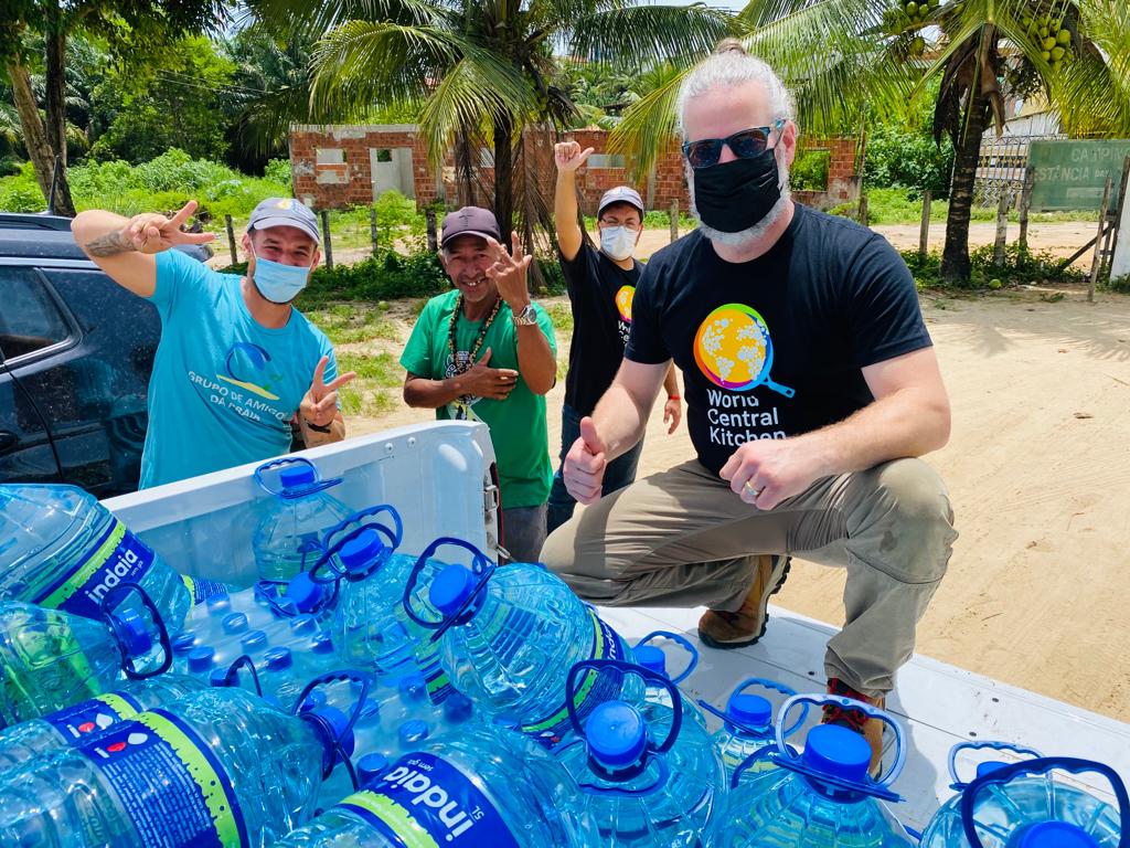 WCKitchen's tweet photo. For the community in Igalha, Brazil, weeks of heavy rains have caused flooding as well as water pollution issues, so the WCK team is supporting Chief Sussuarana with the Tupinambá de Olivença territory in getting fresh meals and clean drinking water to families in need. https://t.co/SY9yrEDqMW