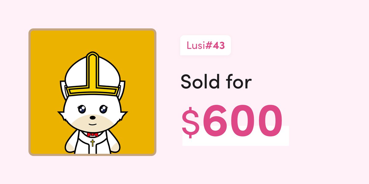 LusiNFT108's tweet photo. Lusi#43 was sold for 7k LSP ($600) in the Lumenswap marketplace.
Source: https://t.co/r5PzpLa0u7 https://t.co/WVpzH7PZe4