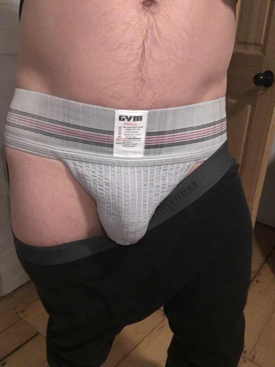 antinormcore's tweet photo. First gym jock in grey! Pouch feels amazing. Can’t wait to get it all sweaty! 🚴🏋️🏃‍♂️ 

#gymjock #jockstrap #jockbulge https://t.co/YIFhL4smV4