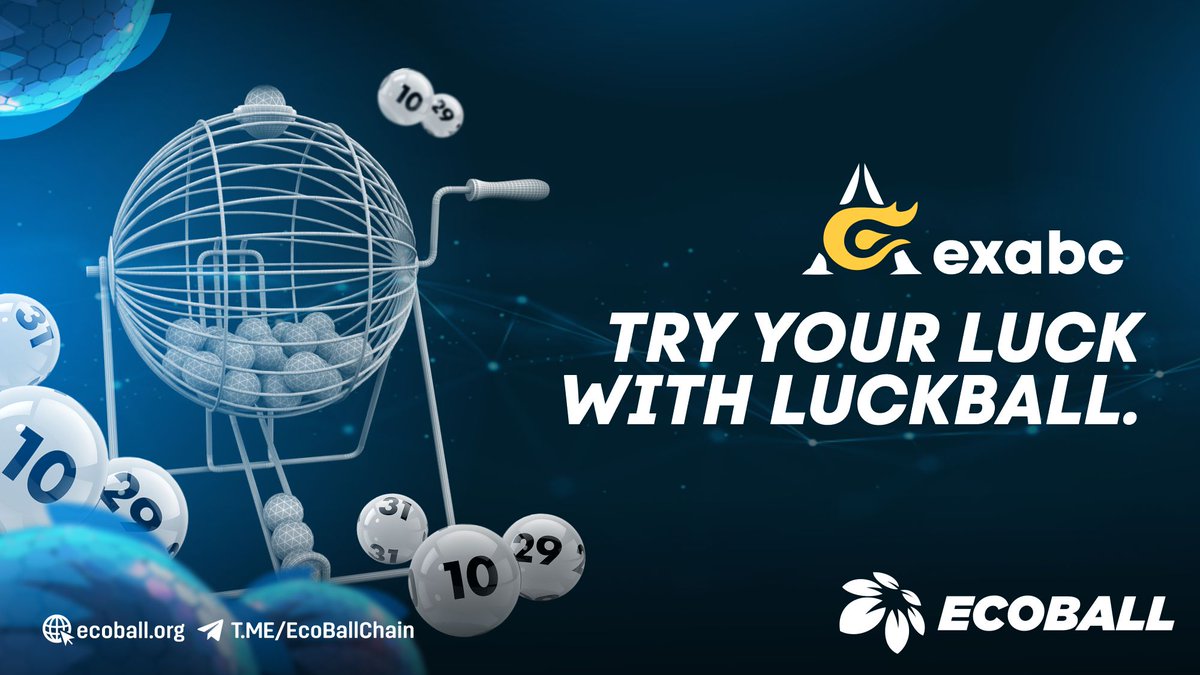 🤞At Luckball, you have the chance to win in a very simple way. Connect your EcoBall Wallet, choose your numbers and bet.

Try your luck too: exabc.org/luckyball

#EcoBall #ECO #listings #Launchpad
