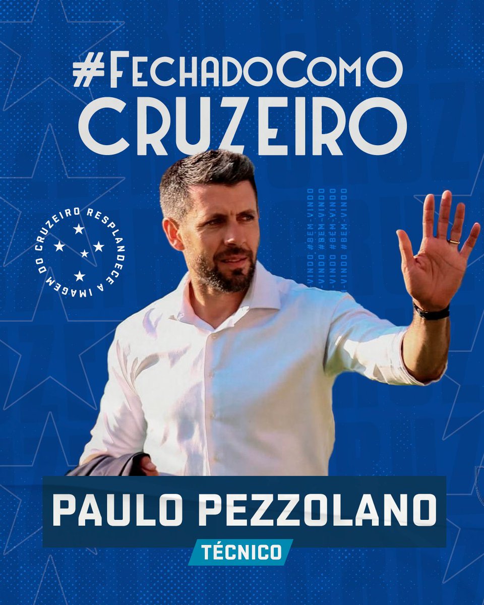 Cruzeiro's tweet image. 💙✍️ O Cruzeiro anuncia Paulo Pezzolano como seu novo treinador!

O disputado profissional uruguaio chega ao clube juntamente com o auxiliar-técnico Martín Varini, o preparador físico Gonzalo Álvarez e o analista de desempenho Matias Filippini.

#FechadoComOCruzeiro
