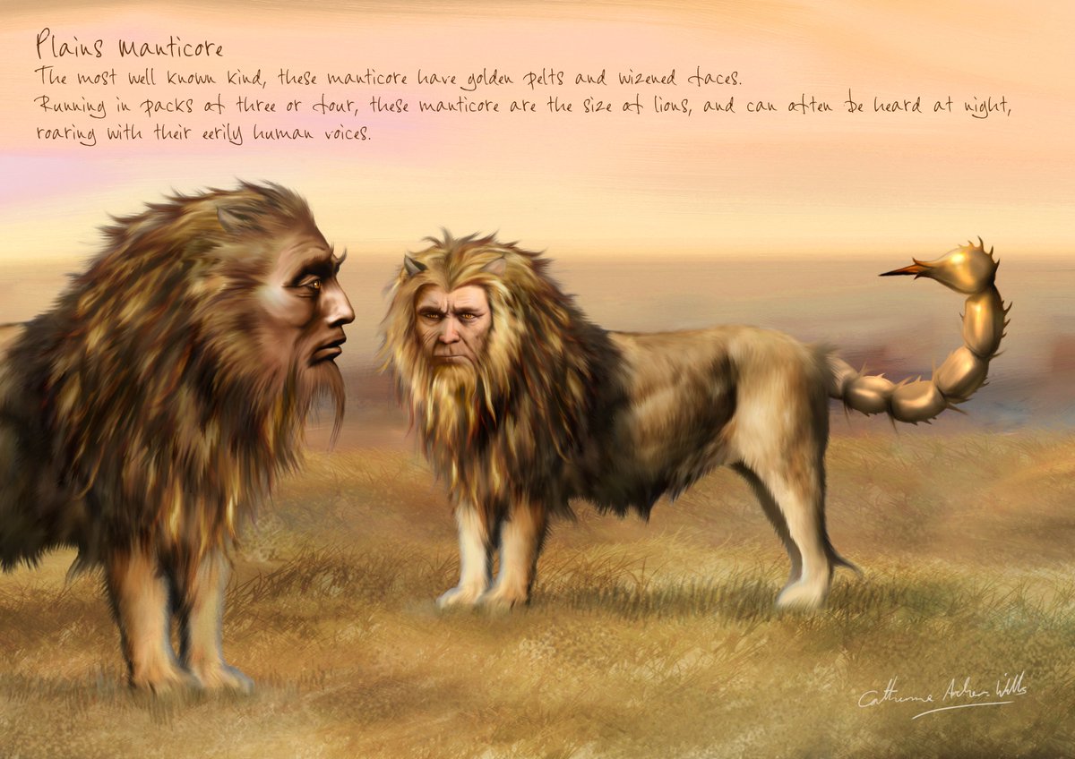 NightsLibrary's tweet photo. #MonsterMonday  Manticores roam the Songlands, stalking man and beast alike as prey...
#Manticore #fantasy #fantasyart #Songofstone #thenightlibrary #monsters https://t.co/eRDAmPxK7K