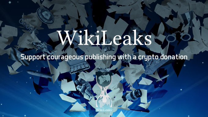 wikileaks's tweet photo. You can support Julian Assange and his fight against extradition with a crypto donation to @WikiLeaks via #Bitcoin #Bitcoin13 https://t.co/evWYNHBv6Y