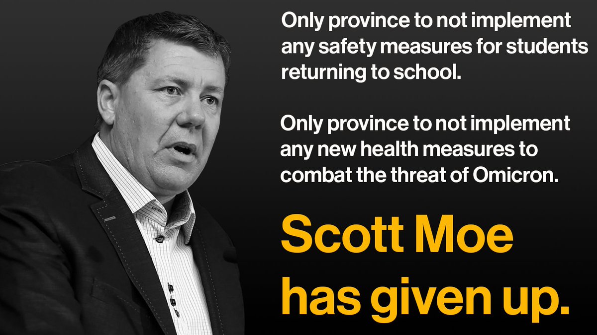 While every other province acts, Scott Moe remains nowhere to be found.

Saskatchewan people deserve leadership that refuses to give up on their health and safety.

#skpoli