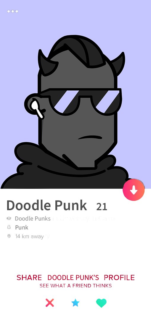 DoodlePunks_NFT's tweet photo. Are you swiping right? 😳 https://t.co/0m5AinKg2T