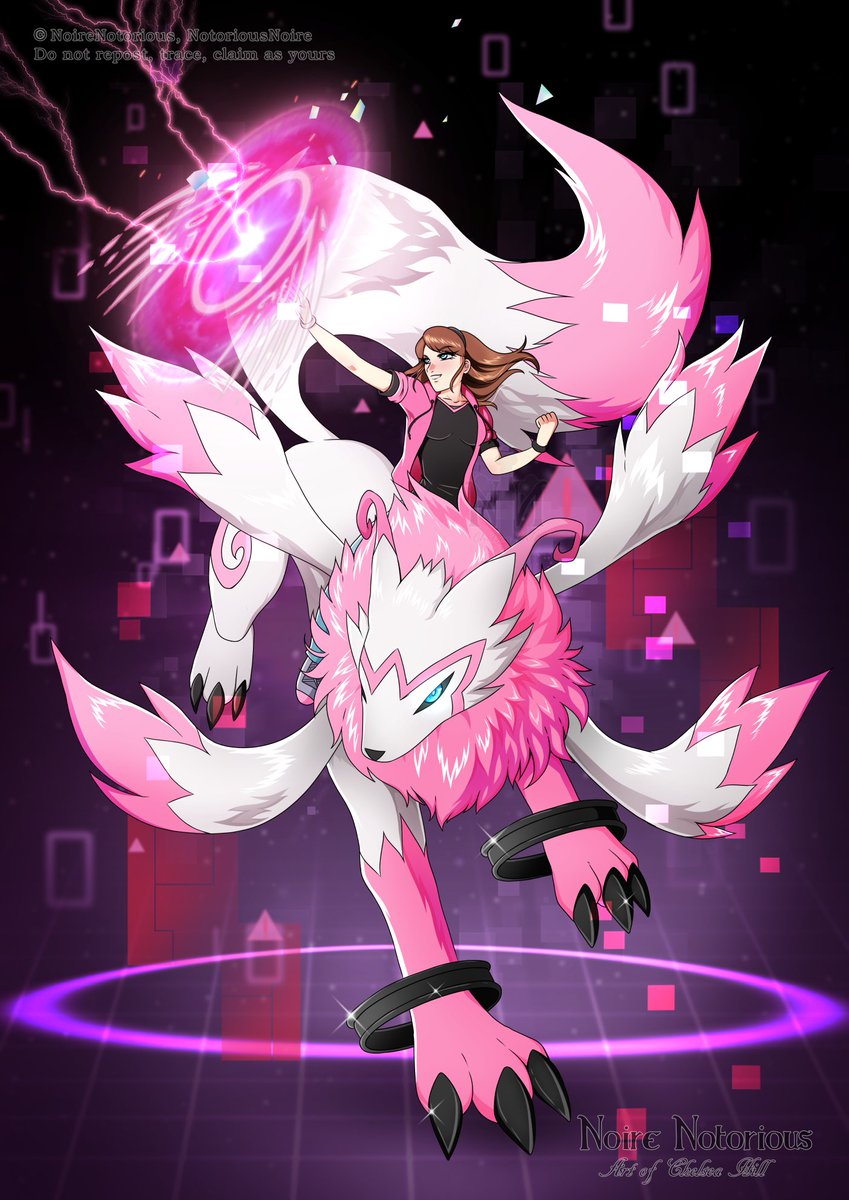 noirchotic's tweet photo. Commission for @Aiyakiu of their Digimon OCs, Lacey, and her partner, Amamon. Amamon is the champion form of their custom Digimon, Peromon. This was such a lovely piece to work on, I've always had a soft spot for pink! <3 #digimon #customdigimon #digimonoc #ใใธใขใณ https://t.co/s6533rSplv