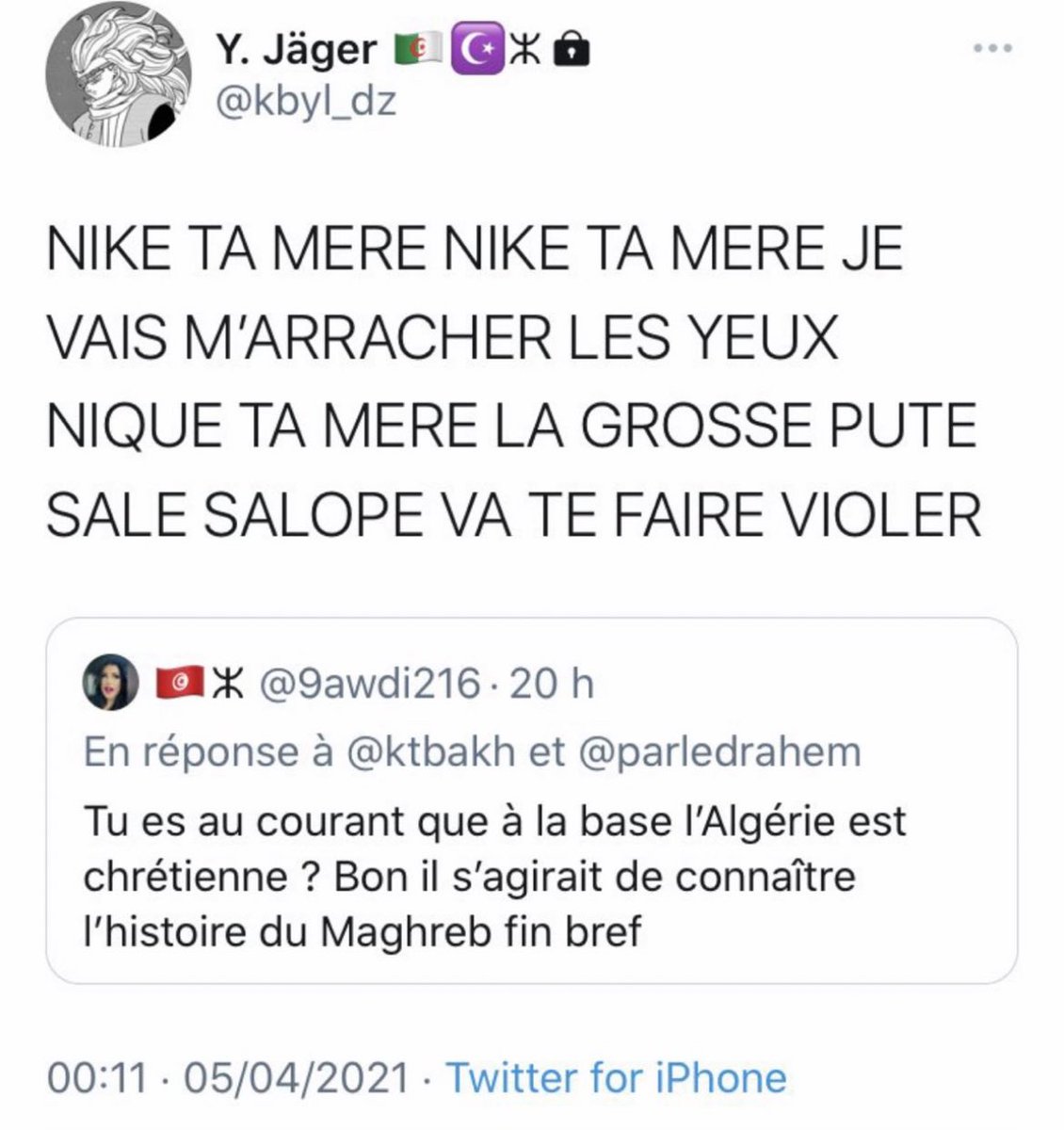 Thread : Tweets racistes et mysogines du fc drapeau