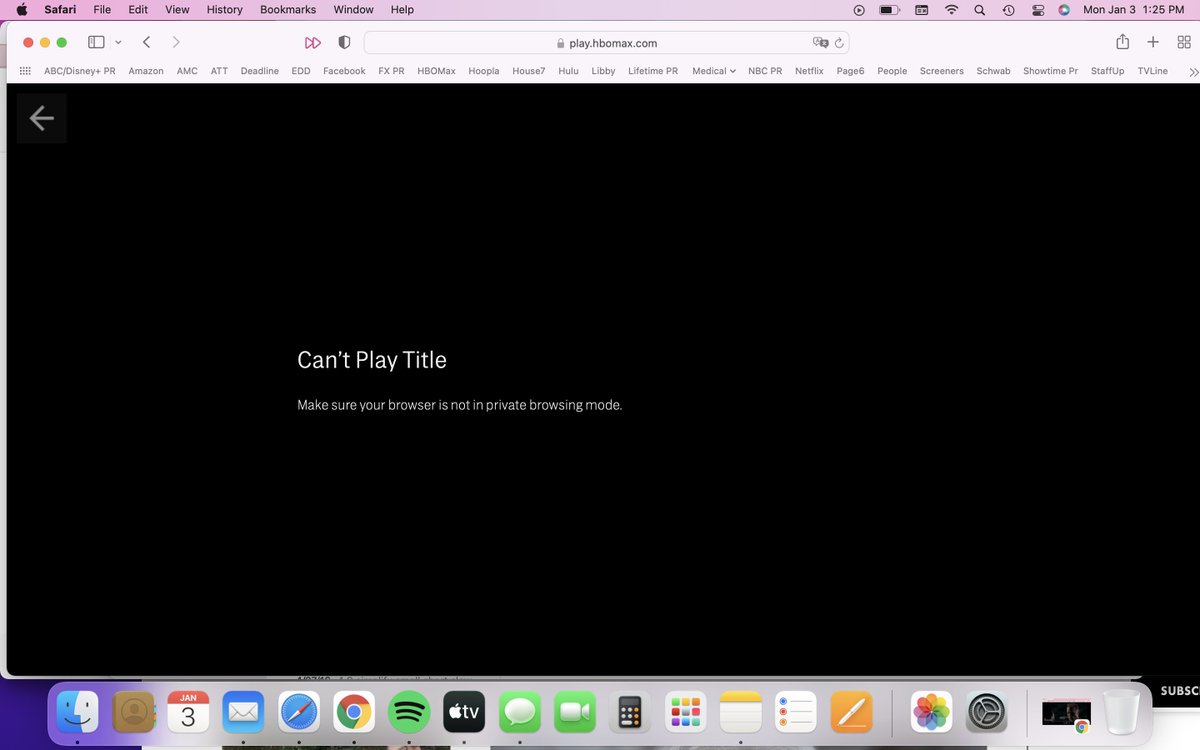 missfrothy's tweet photo. @HBOMaxHelp safari wont work on Mac says browser is private but it is not software updated. please help get blank black page https://t.co/pfFAAAPnyN