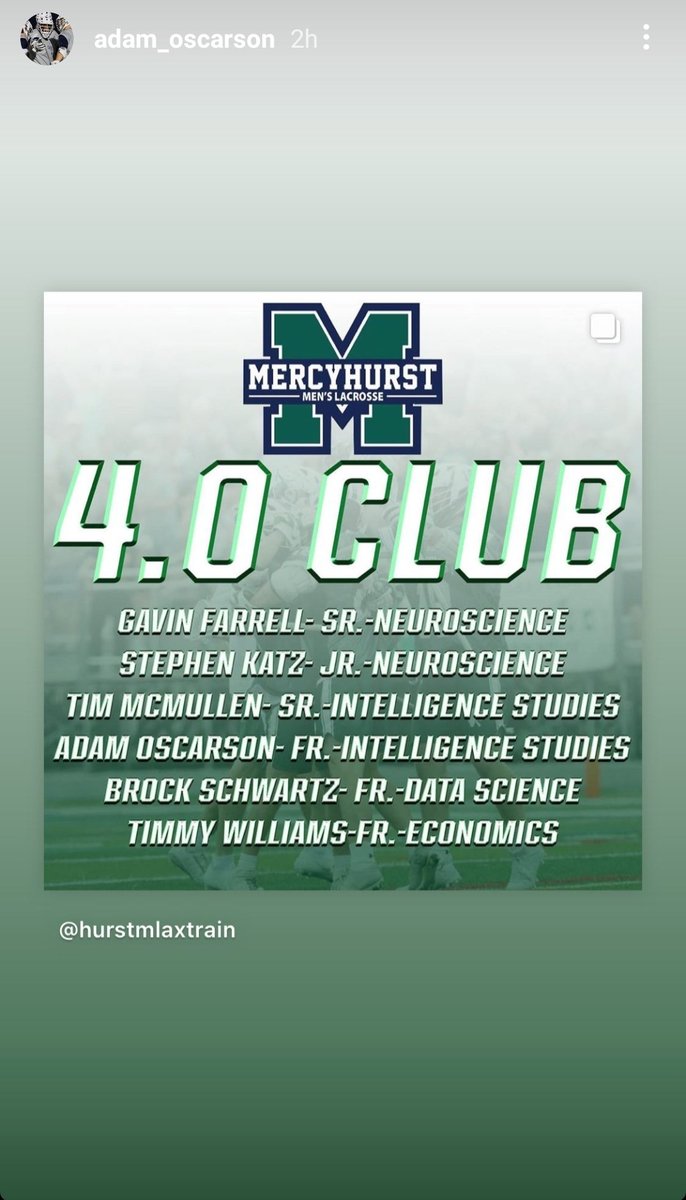 HudsonHSLax's tweet photo. Former Captain @AdamOscarson continues his streak in the classroom. This is big time. 4.0 while playing a NCAA sport...
#alwaysanexplorer https://t.co/8fykqcpyfU
