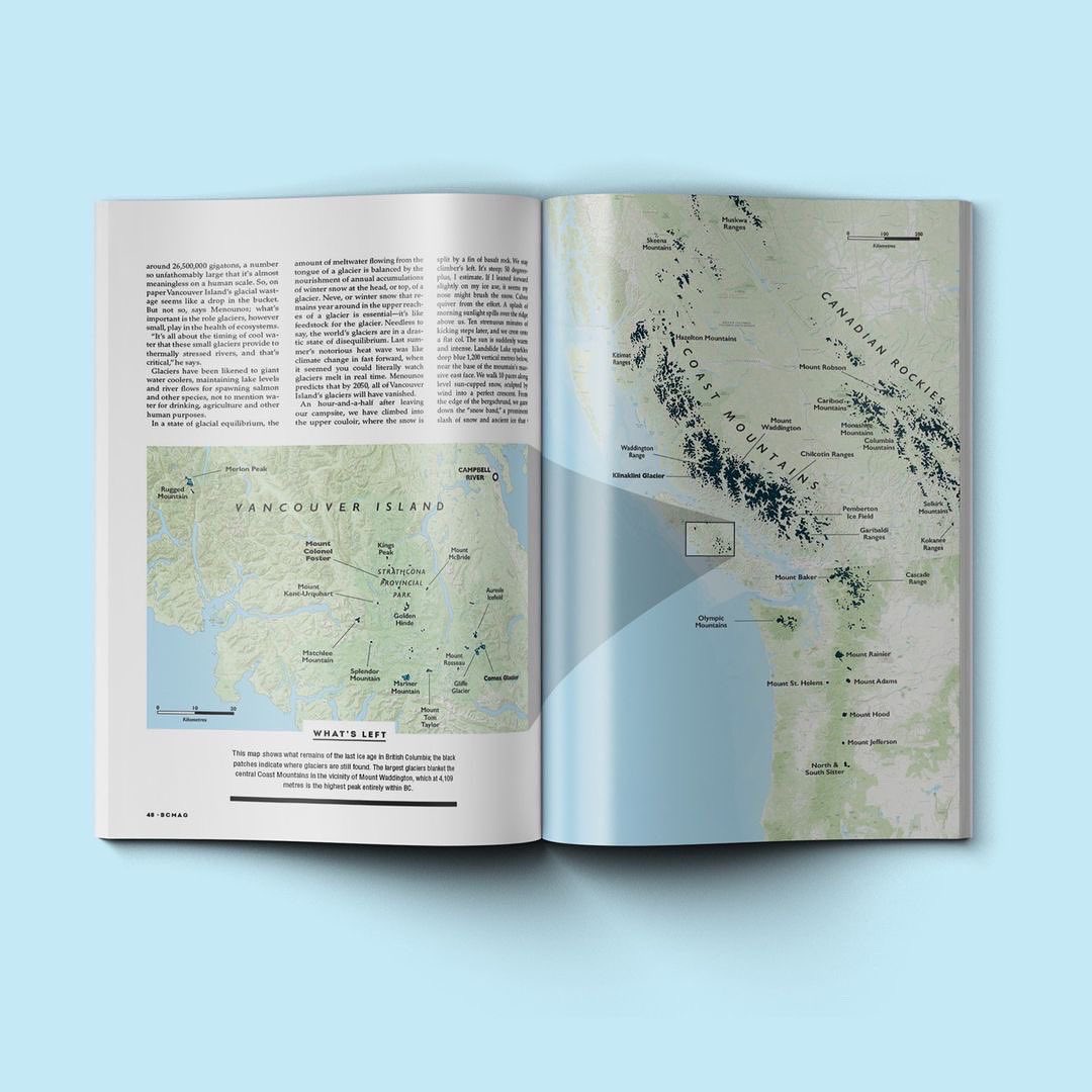 UNBC_GEES's tweet photo. Research of @UNBCGeography Prof @brianmenounos featured in new issue of @bcmagazine
Feature: On the Edge of Extinction, A ski-mountaineer adventure up one of Vancouver Island’s last remaining #glaciers #GEES #UNBC #UNBCInTheField #geography #glaciology #bc #bcmountains #canada https://t.co/OzBgEKkf33