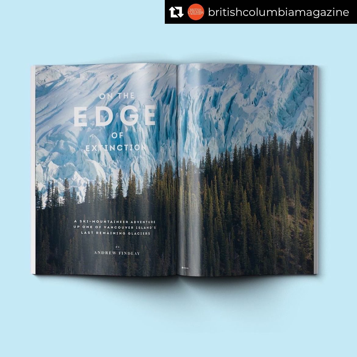 UNBC_GEES's tweet photo. Research of @UNBCGeography Prof @brianmenounos featured in new issue of @bcmagazine
Feature: On the Edge of Extinction, A ski-mountaineer adventure up one of Vancouver Island’s last remaining #glaciers #GEES #UNBC #UNBCInTheField #geography #glaciology #bc #bcmountains #canada https://t.co/OzBgEKkf33