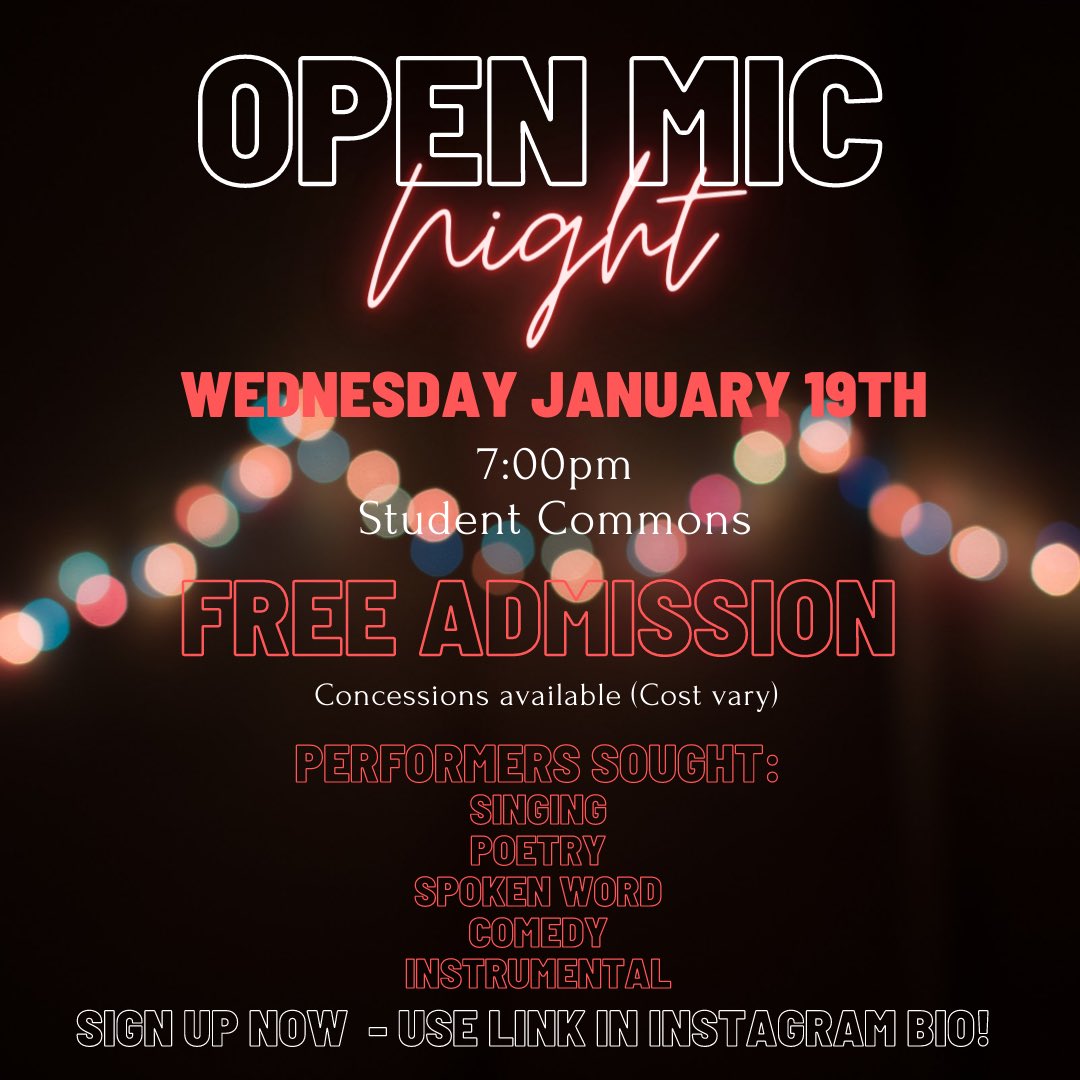 MWHS Students, are you interested in performing a talent you have in a casual setting? Consider signing up for Open Mic Night! Link to sign up is in bio!