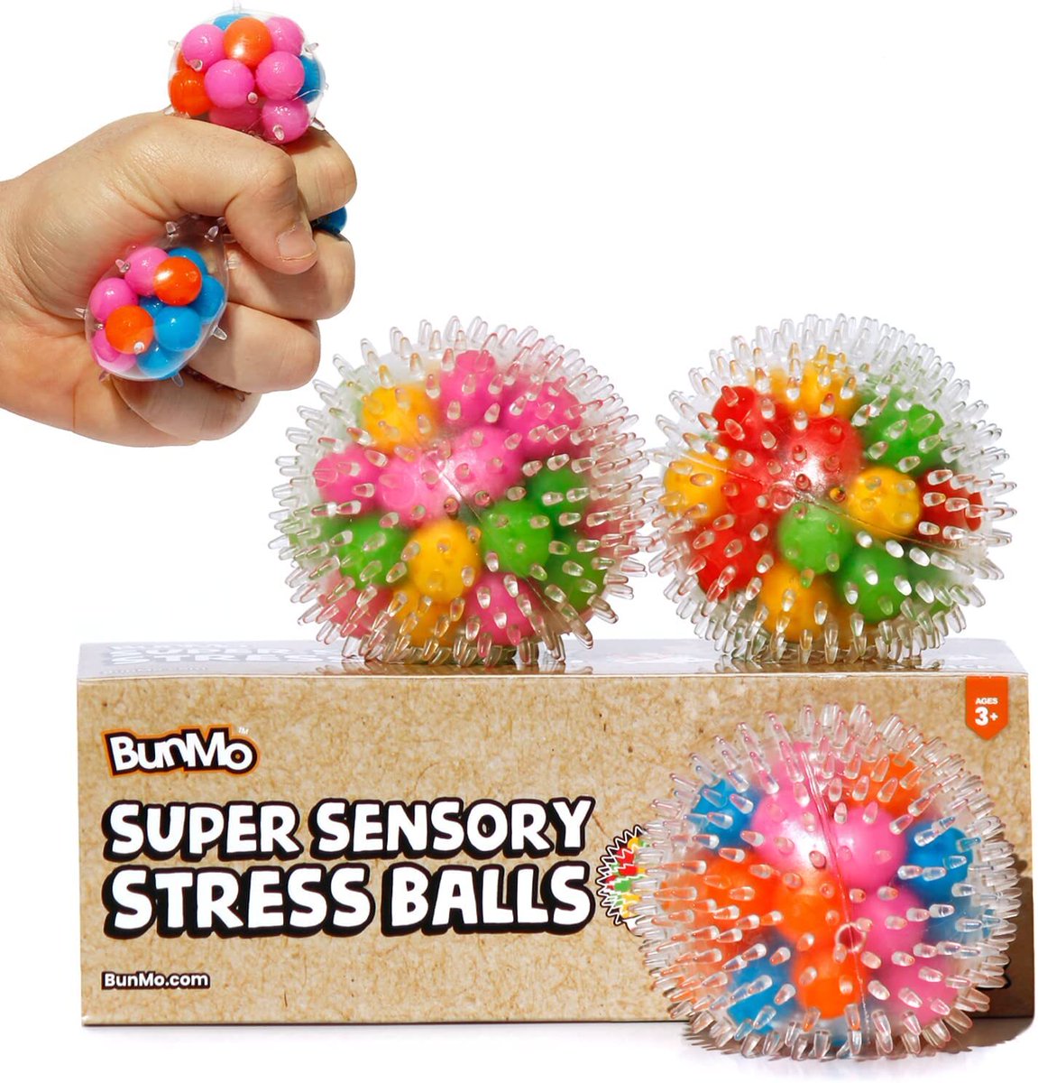 BunmoOfficial's tweet photo. Those who love the one pack 'Super Sensory Hedgehog Stress Balls' need the option to buy more than one at a time. Introducing the new multi-colored three-pack! Link: https://t.co/3r6lVLyHq8 https://t.co/UTLlqVDLVy
