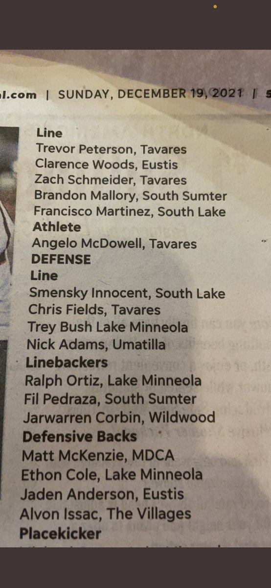 All area football team, blessed to be second team player 🎯