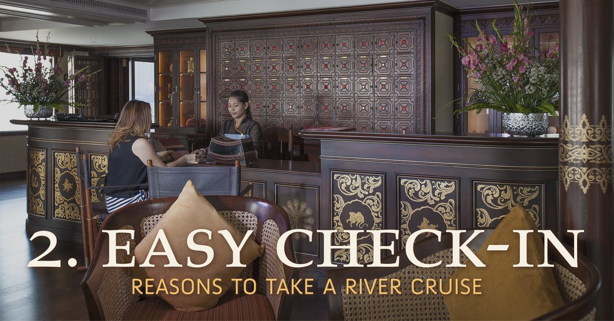 HeritageLine's tweet photo. Reasons to Take a River Cruise
2. Easy Check-In

Compared to checking in at the airport or large cruise ship terminal – both with long lines and multiple checkpoints for luggage, documentation and screening – checking in and out of a river cruise ship is quick and seamless. https://t.co/WC7VoRErFS