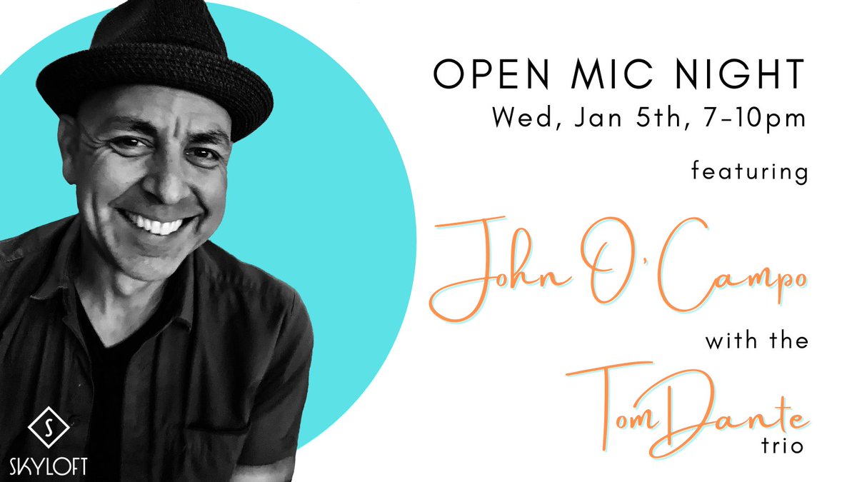 tomdante's tweet image. Is 2022 the Magical Year of Jazz as foretold in the ancient scrolls? Join us this Wednesday, 7-10pm to find out.

Open Mic Night featuring John O'Campo with Tom Dante, Chris Barron, and Ernie Nuñez.

@SkyLoftOC #SkyloftJazzNight #TomDanteTrio #HaveSomeFood #LiveJazz #LiveMusic