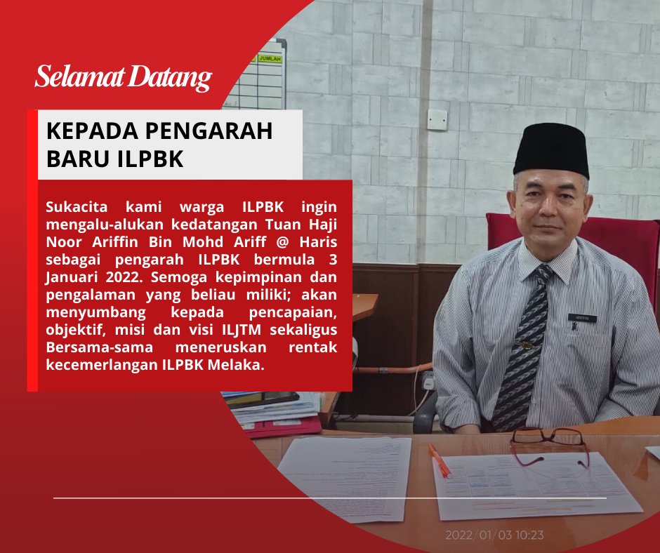 ilpbukitkatil's tweet photo. Isnin | 3 Jan 2022
Selamat datang Pengarah Baru ILPBK
#ILPBK2022 https://t.co/D3AbewkBZQ