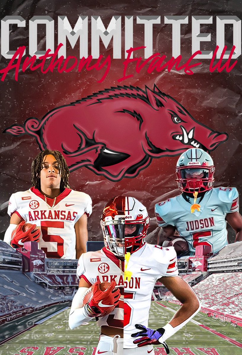 3⭐️ start recruit committed to Arkansas <a href="/AnthonyEvansIII/">⚡️⚡️Anthony (AE3)Evans III⚡️⚡️</a> <a href="/RazorbackFB/">Arkansas Razorback Football</a> <a href="/JISD_ATHLETICS/">Judson ISD Athletics</a> @FootballJudson #TURNITUP23