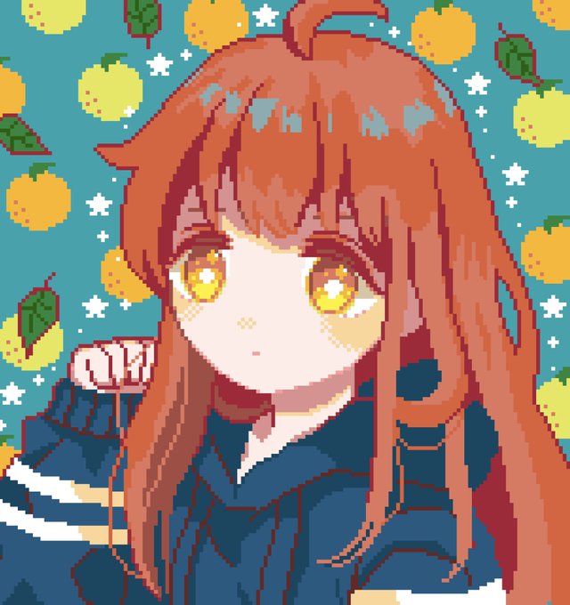 みかん #pixelart #ドット絵 