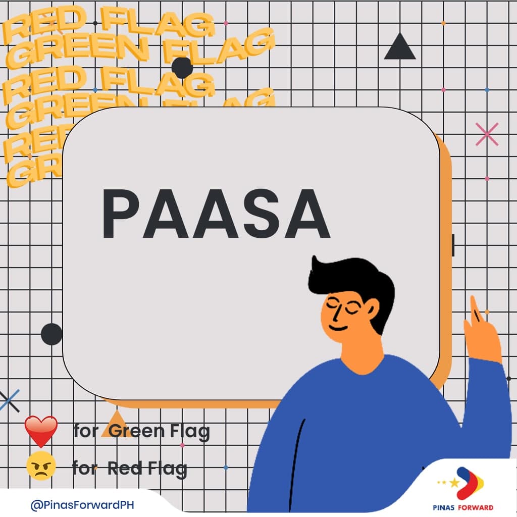 PinasForwardPH's tweet image. #SaTotooLang, alin dito ang red flag at green flag para sa’yo? 🤔

Ngayong madami na ang pumoporma sa’yo, paano mo malalaman kung sino ang “the one” for you?

 Kilalanin ang pipiliin. Busisiin ang mga sinasabi nila para makaiwas sa #paasa!🙅