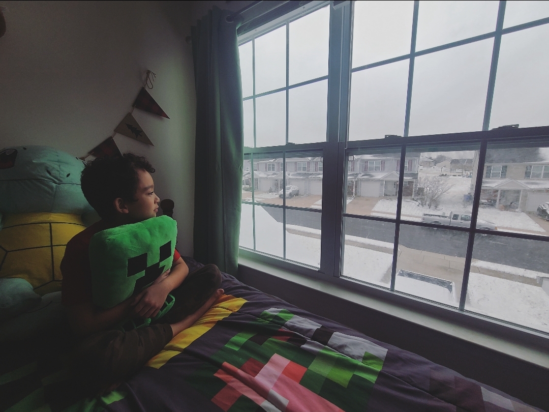 Staff and students enjoying their first snow day of 2022