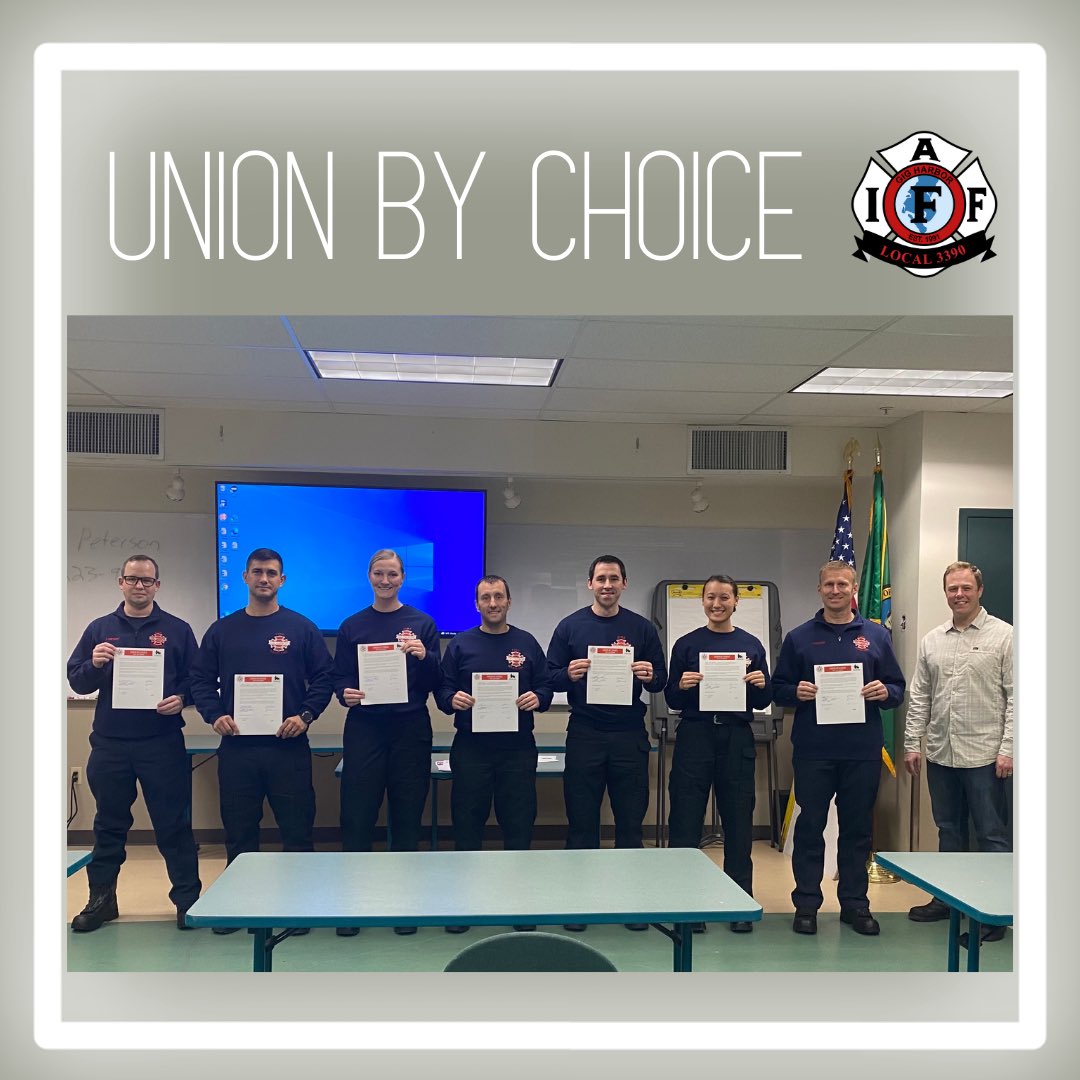 GHfirefighters's tweet photo. Local 3390 welcomes our 7 newest union members as 5 new hires & 2 laterals opt-in. #iaff #iaff7thdistrict #local3390 #gigharborprofessionalfirefighters #unionbychoice #gigharbor #firefighter #unionfirefighter https://t.co/wG2prFcfz5