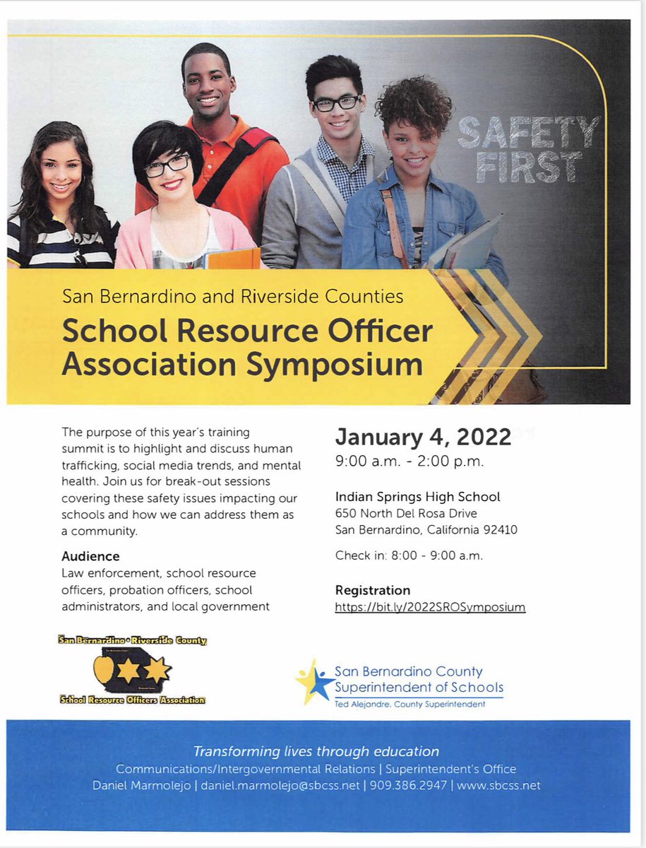 RSA1943's tweet photo. You can still sign up for the SRO Association Symposium. See website on flyer to register. #resourceofficer https://t.co/pwoF2IsDwx