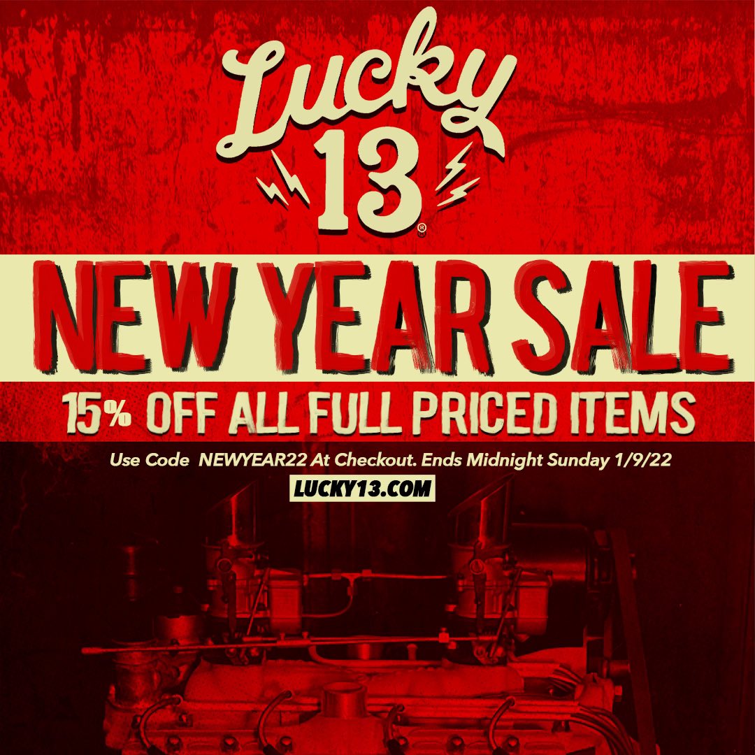New Year Sale! 15% off full price items with code NEWYEAR22
Lucky13.com