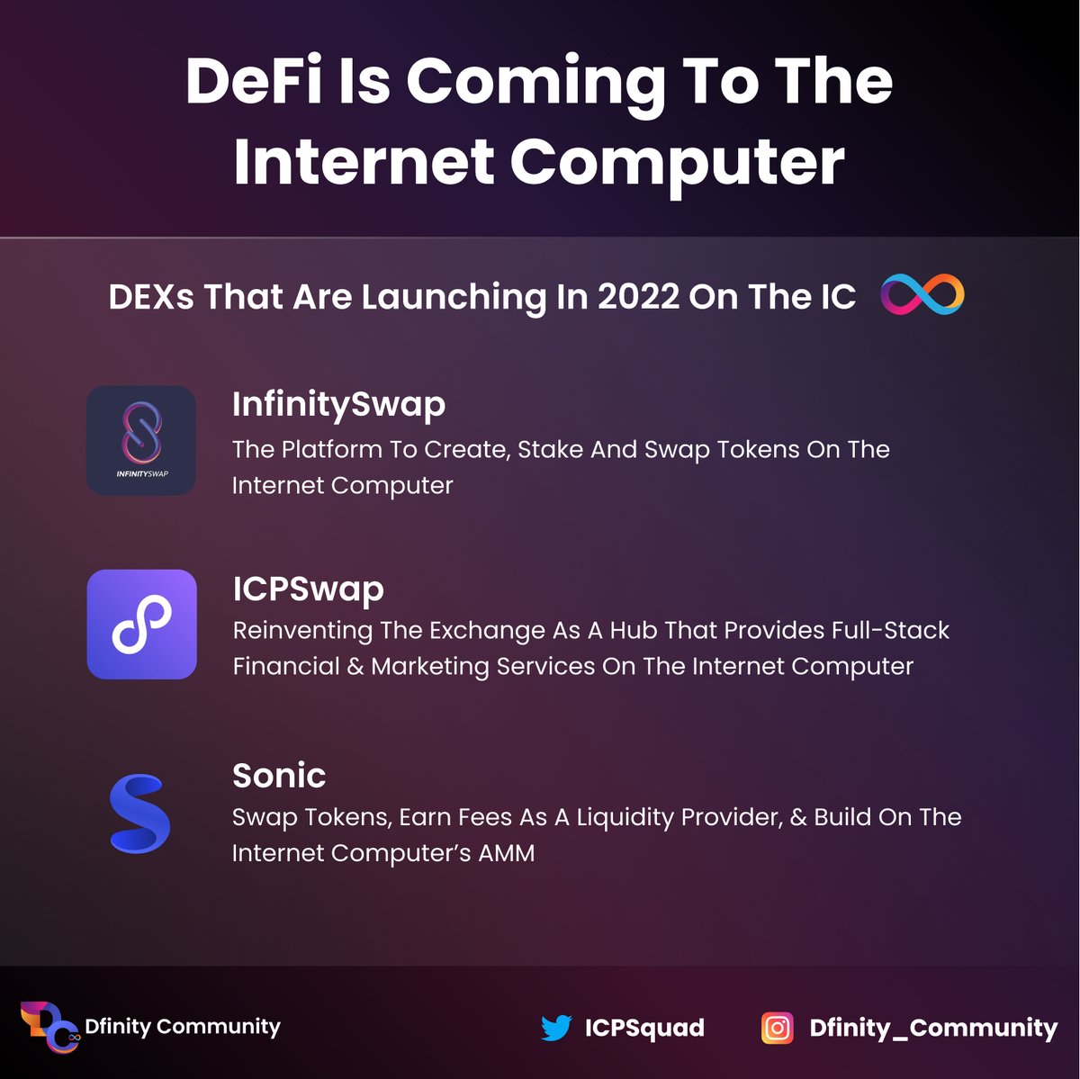 ICPSquad's tweet photo. DeFi is coming to the #InternetComputer 😎

Retweet and SMASH the 🧡 to share the news!!! https://t.co/bLGFguuBJ2