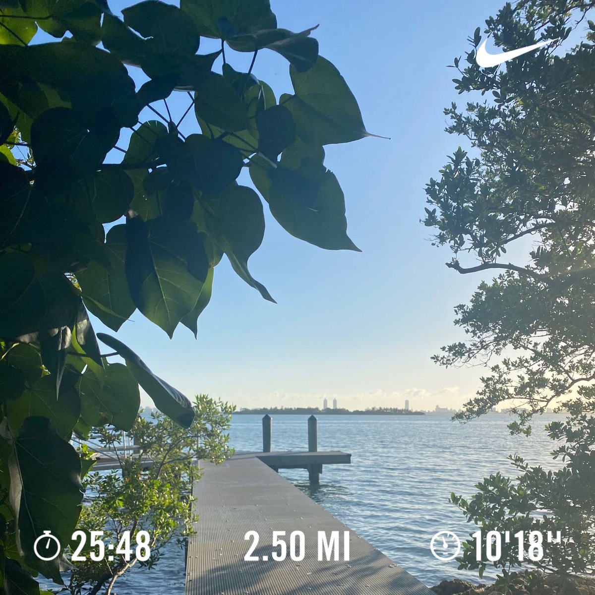 suzywillow's tweet photo. 2022 Run 3: 2.5 miles to this lookout view of Biscayne Bay, 8am earlier today. #runningryoos #miami 🍃🌊 https://t.co/JypV9Y9Xnf