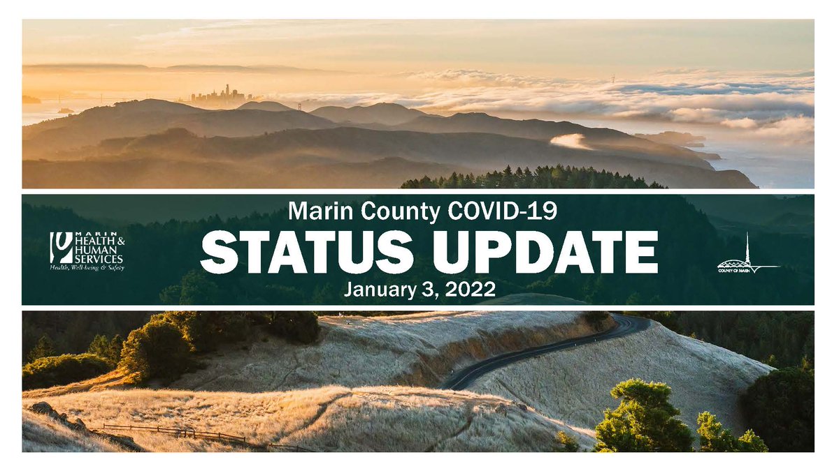 maringov's tweet photo. Marin County COVID-19 Status Update for January 3, 2022 includes Updated Guidance: Isolation &amp; Quarantine; FDA Greenlights Boosters for 12- to 15-Year-Olds; and updated local COVID-19 data. 
Full update: https://t.co/NFUFaQx86p 
Daily updates by email: https://t.co/lwrsOvUloh https://t.co/6xAaHbbXsP