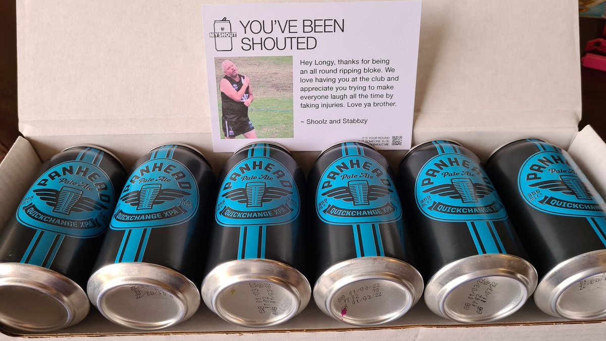 TheOnlyLongy's tweet photo. Thanks to the legends at @My_Shout_ grab your mate one today to check in and say g'day! https://t.co/ydxRF25cCa
#beer #checkinonyourmates #goodblokes #beerfortheboys
Can't wait to rip in once I get my taste buds back! https://t.co/KWMXJmweaR