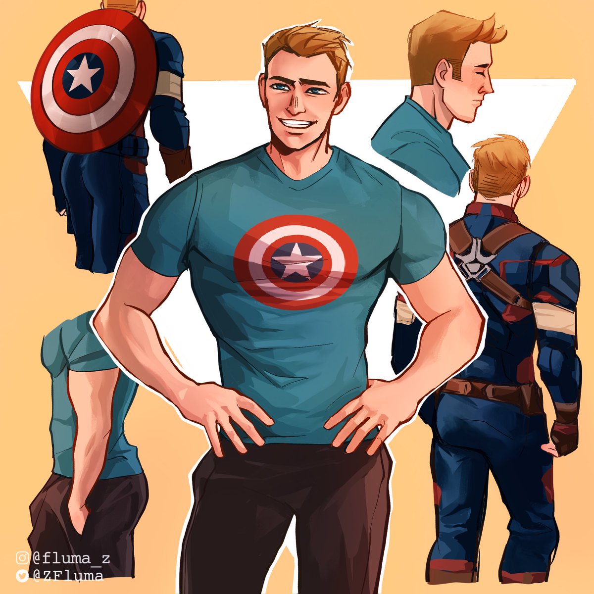 America’s Ass 💪🍑🇺🇸🦅✨ #CaptainAmerica #marvelfanart #mcufanart #SteveRogers #MCU