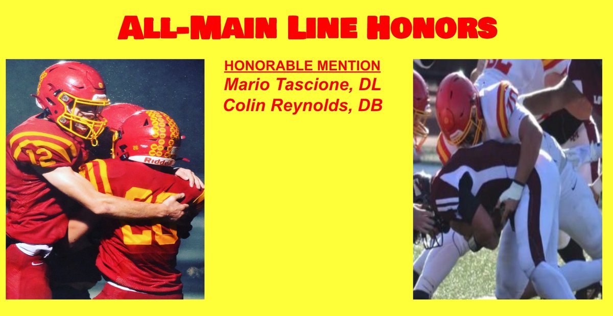 Congrats to all of our Fords who earned All-Main Line recognition!

First Team
Peter Corcoran, DE
Tommy Wright, QB

Second Team
Michael Powel, OL
Ethan Mahan, WR

Honorable Mention
Mario Tascione, DL
Colin Reynolds, DB

#HRE #HPride