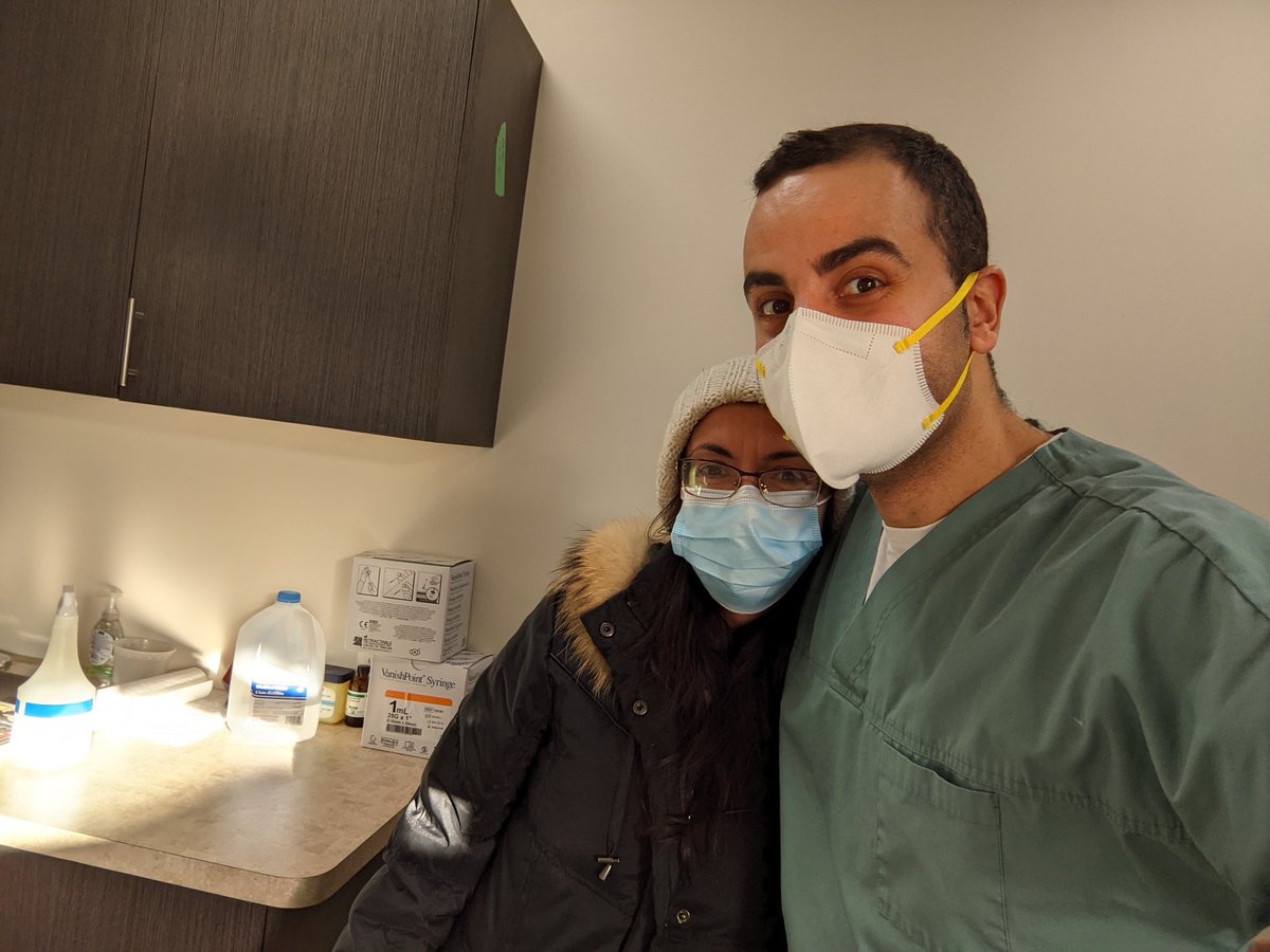 Met so many wonderful teachers while vaccinating today, but one face stood out. 
Ms. Filazola showed up for a vaccine, she was my high school science teacher.