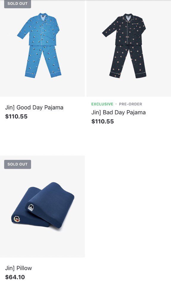 btsaresevennn's tweet photo. — 20 minutos desde su lanzamiento y solo quedan los pijamas Bad Day tanto en USA como en Weverse Global Shop!

MERCH BY JIN OUT NOW @BTS_twt
#BY_Jin #CollectionByJin #JinMerchStyle https://t.co/q9mgtDHug0