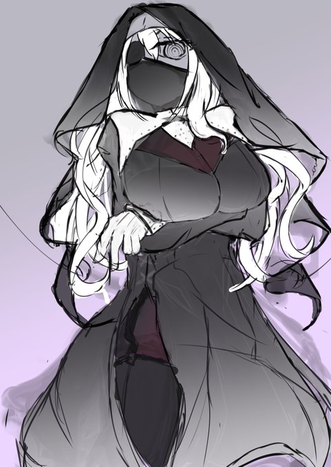 清楚な結目が描きたいので服の露出を下げている 