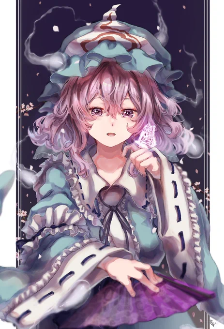 幽々子様を描きました。
描き忘れがあったので加筆して上げ直します。 