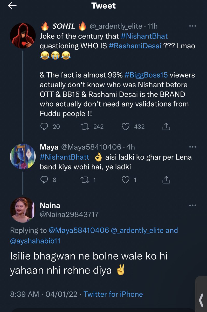 shraddh08664161's tweet image. Wow wth 
Rashmi fan 👏👏👏 
Please EVICT ESI LADKI 
#NishantBhat #Shiddharthshukla