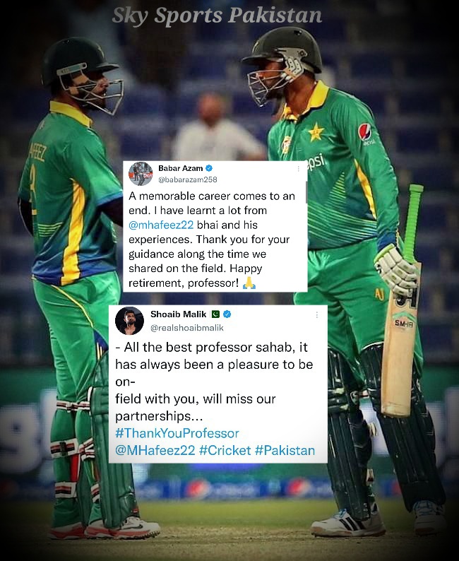 ImranRlazFan's tweet photo. @realshoaibmalik and @babarazam258 tweet on @MHafeez22 retirement 🥰🥰🥰#Hafeez https://t.co/MggUVbcJTV