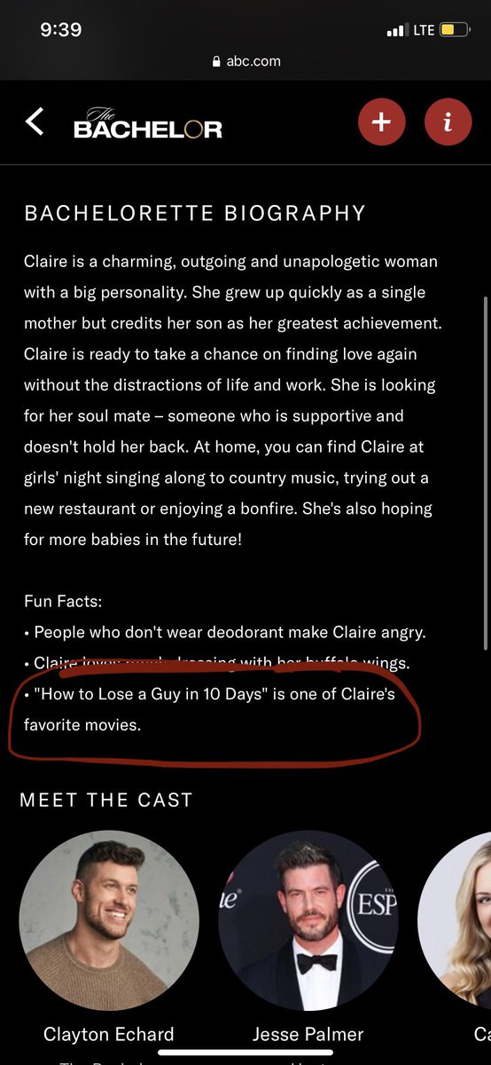 mynameiskierra's tweet photo. “‘How to Lose a Guy in 10 Days’ is one of Claire’s favorite movies.” I’m cackling bc she did just that in two hours 🤣☠️  #thebachelor https://t.co/NwlHn9Rv3Q